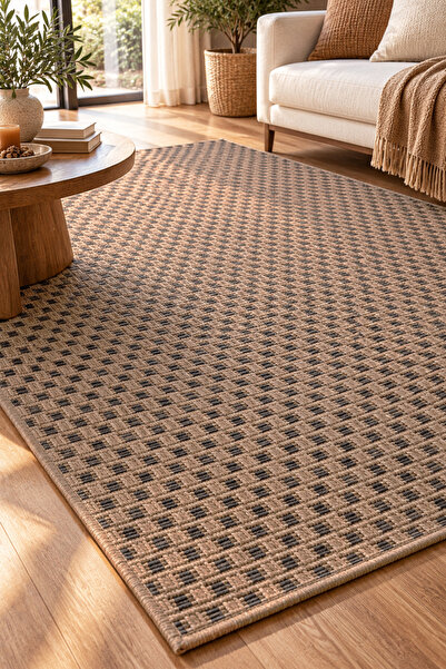 MELARİS HALI Naturel Jüt Halı Bukle Örme Kilim Sisal Hasır Halı Salon Mutfak ...