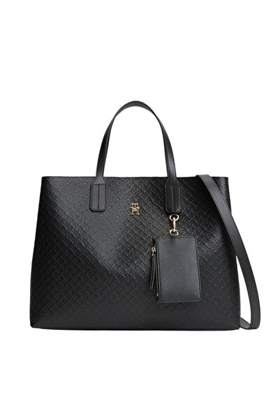 Tommy Hilfiger Γυναικεία Icon Satchel Τσάντα Μαύρη AW0AW18923-BDS
