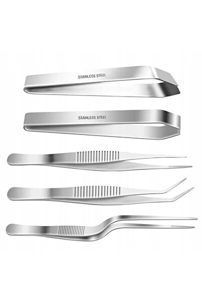 NO BRAND CLEȘTE DIN OȚEL INOXIDABIL SET DE 5 PIESE 3 PENSETE 16 3 CM PLATE