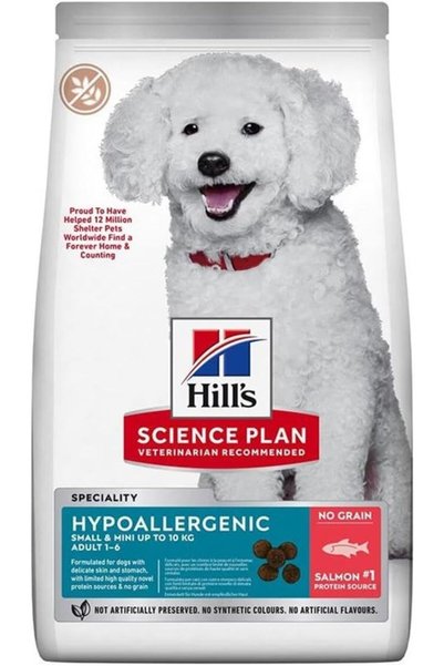 Hill's Science Plan Hypoallergenic, Somonlu, Mini Irk, Tahılsız, Yetişkin Köpek Maması, 1.5 kg
