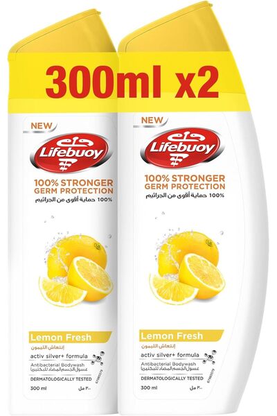 Lifebuoy Antibacterial Body Wash, Lemon Fresh, 100% stronger germ protection*...