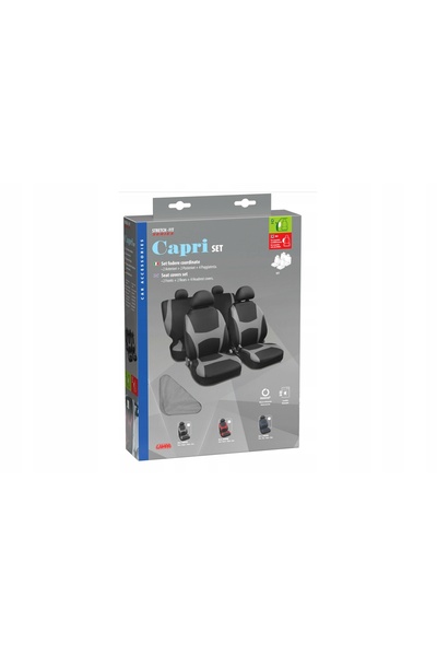 Lampa Huse scaune auto Capri negru/gri set față + spate
