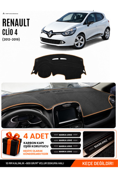 e-biz Renault Clio 4 (2012-2019) Compatible Dashboard Cover, Dashboard Case -...