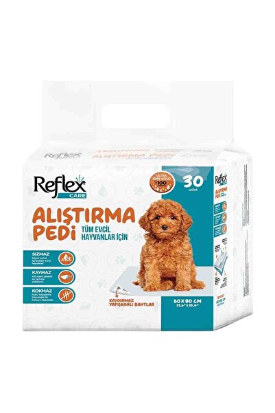 Reflex Care 30 Adet Köpek Çiş Pedi Yapışkanlı Kaymaz Koku Yapmaz Eğitim Pedi Pratik Kullanım