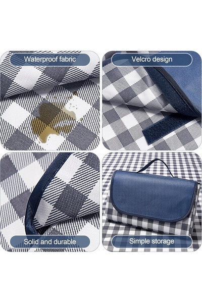 NO BRAND Pătură de picnic 203 x 152 cm Saltea de picnic impermeabilă Pătură d...