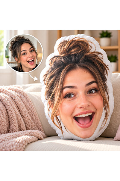 Hediyefoni Kişiye Özel Resimli Yüz Yastığı – Fotoğraftan Şekilli Eğlenceli He...