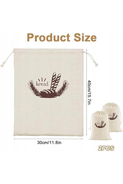 MA Pungi LNIANE pentru pâine, 2 bucăți 30X40CM REUTILIZABIL PENTRU PÂINE PROA...