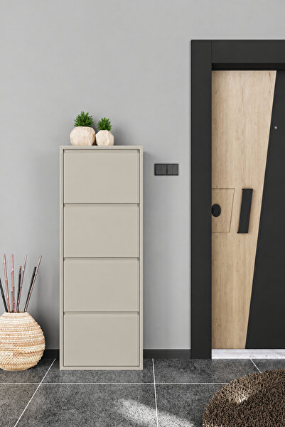 formood Dörtlü Metal Ayakkabılık Bej