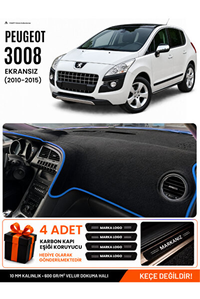 e-biz Peugeot 3008 Without Screen (2010-2015) Compatible Dashboard Cover, Das...