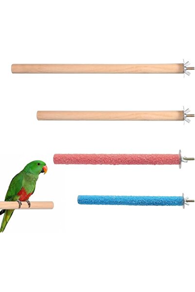 TERRIFI Bird Perch Set for Cage, 4PCS Parrot Toys for Climbing and Chewing, N...