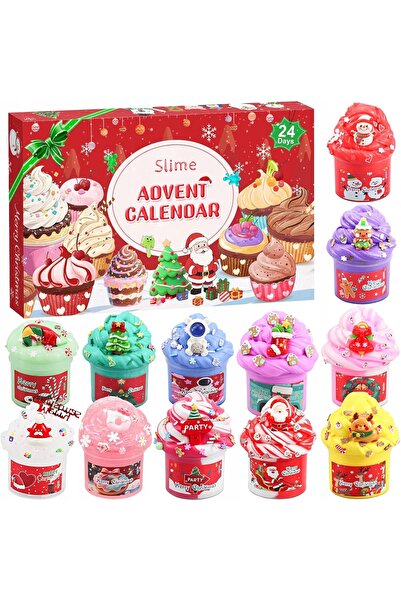 NO BRAND CALENDAR DE ADVENT CU SLIME 2025 - SURPRIZE PENTRU COPII! 24 ELEMENTE