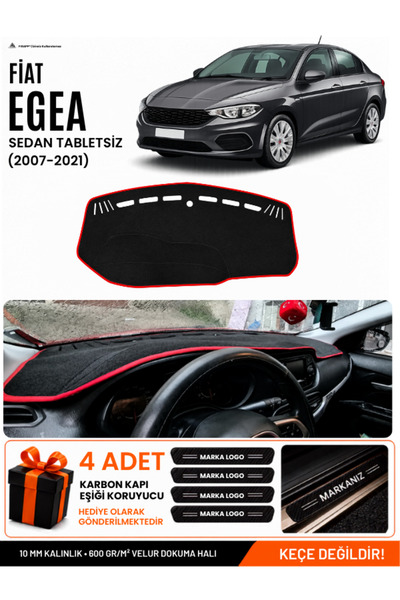 e-biz Fi̇at Egea Sedan (2007-2021) Tablet-Free Compatible Dashboard Cover, Da...