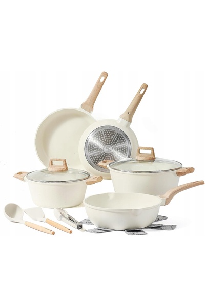 NO BRAND SET DE VASE DE GĂTIT TIGĂI OALE 10 PIESE CLEȘTE LINGURĂ CAPAC
