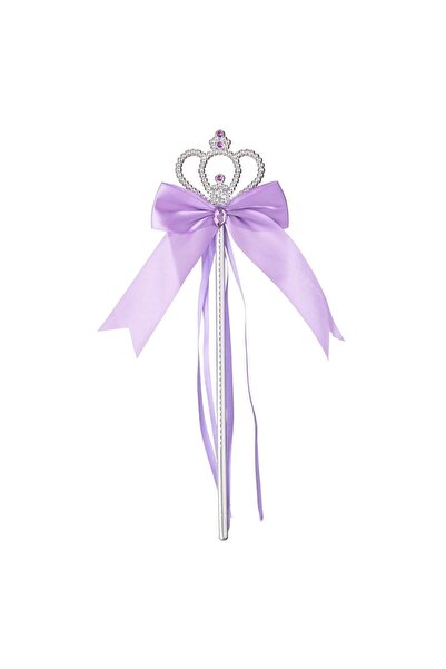 OEM Silver Wand with Purple Stones Satin Ribbon 34cm