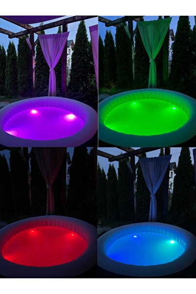NO BRAND Lumină LED RGB 4x13 pentru piscină cu telecomandă, IP68, magneți și ...