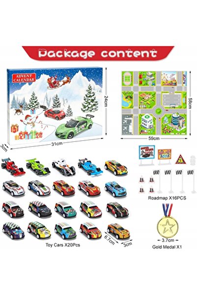 NO BRAND Calendar de Advent 2025 cu vehicule de jucărie, 24 de zile, pentru c...