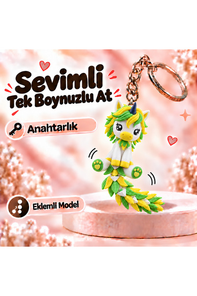 Sevimli Tek Boynuzlu At Anahtarlık