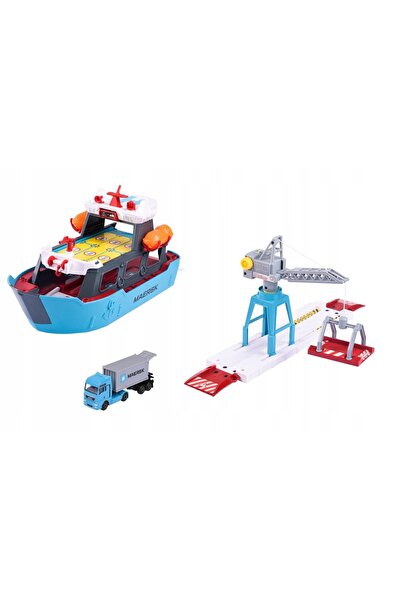 Majorette Port de logistică Maersk cu navă de marfă, set pentru copii
