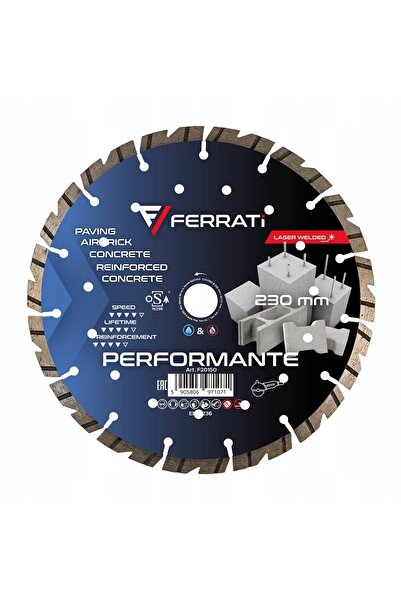 FERRATI DISC DE TĂIERE CU DIAMANT PERFORMANTE+ PENTRU BETON Ø 230MM x 22,23MM