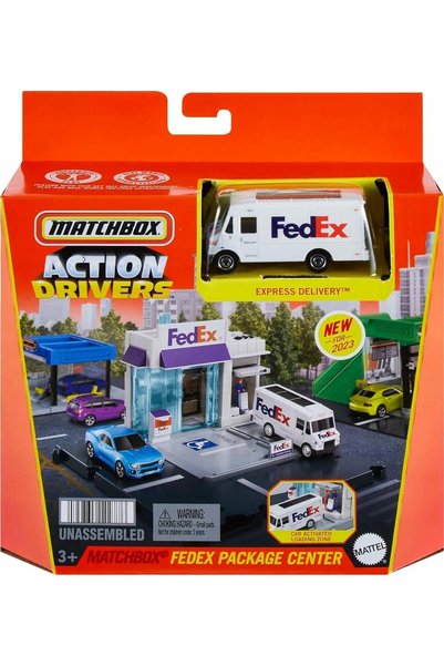 Matchbox TRUE ADVENTURES FEDEX PACHET CENTER SET set cu mașină