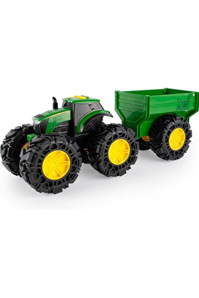 Tomy TRACTOR MONSTROUS JOHN DEERE CU REMorcă, cu sunete și lumini