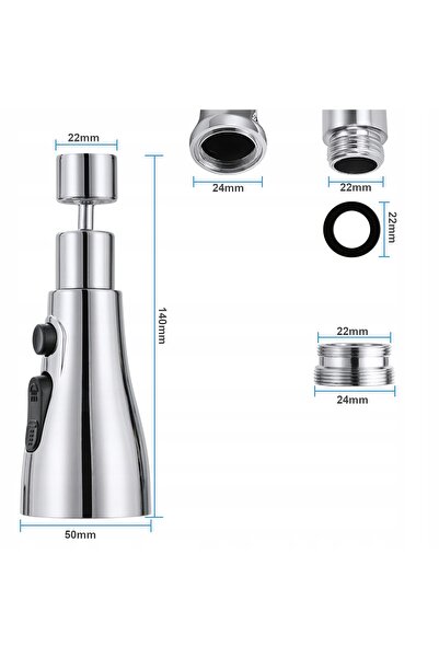 NO BRAND Prelungitor aerator robinet bucătărie, adaptor 360 de grade