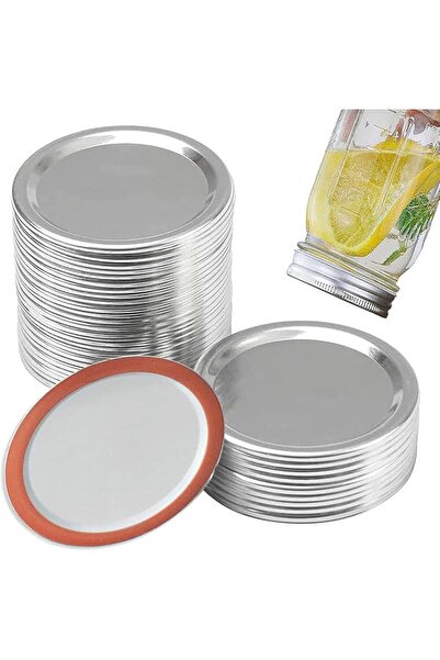 MAKINGTEC 30Pcs Regular Mouth Canning Lids with Rings, 86mm Mason Jar Lids Se...