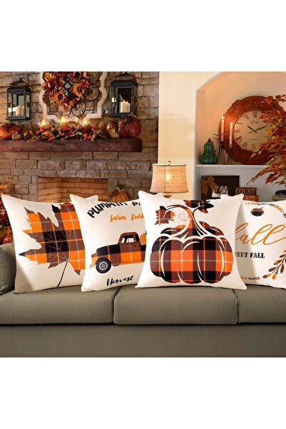 NO BRAND Huse de pernă decorative de toamnă, set 4 bucăți, 40x40cm
