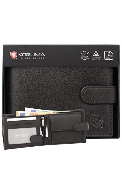 KORUMA Portofel bărbătesc din piele, Protecție RFID, Buzunar pentru carduri d...