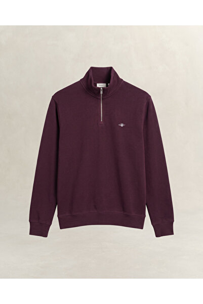 Gant Erkek Pembe Yarım Fermuarlı %100 Pamuk Sweatshirt