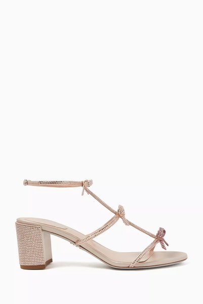 Shoes Caterina 60 Bow Sandals in Silk-satin