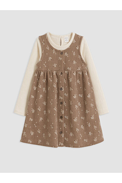 LC Waikiki Rmz Gi̇yi̇m Farkiyla Zero Roba Collar Floral Baby Girl Dress