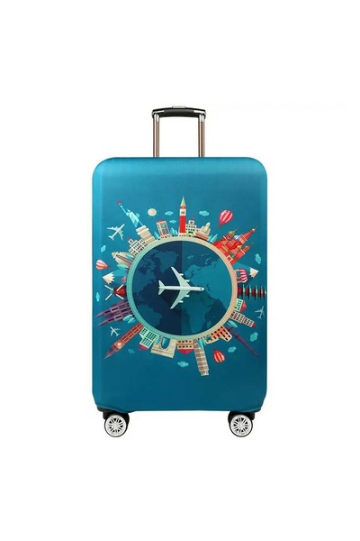 CATIANO Husa de Protectie Verde cu Model Avion & Diverse Monumente pentru Val...