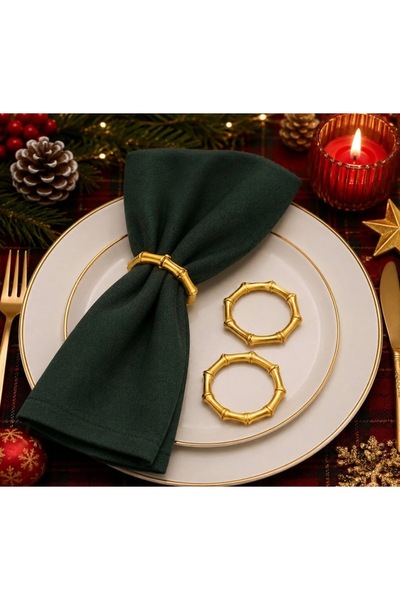 İsmet toka 6 Pcs - Napkin Ring Bamboo New Year and Ramadan (Undecorated) - Me...
