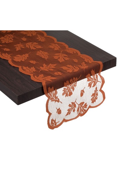 CATIANO Napron Decorativ cu Model Frunze de Toamna & Ghinde 185x33cm
