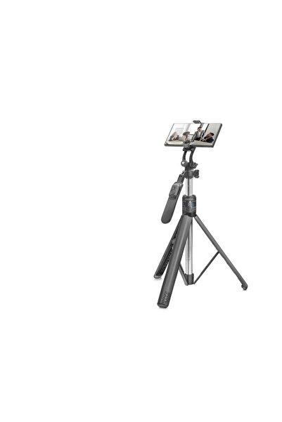 Telefon Tripodu Ve Selfie Çubuğu Bluetooth Kumandalı 201 Cm Siyah ND1050