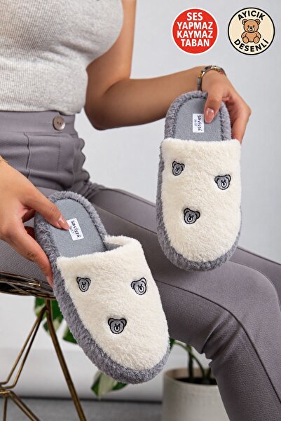 AlbiShoes Παντόφλες για το σπίτι με μοτίβο αρκουδάκι για γυναίκες, αντιολισθη...