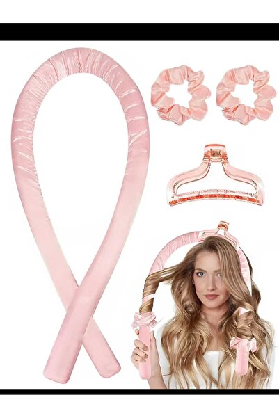 Generic Heatless Hair Curler Set with Scrunchies and Clip, Bronze