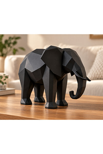 Smug Design 3D Elephant Low Poly Dekoratif Obje