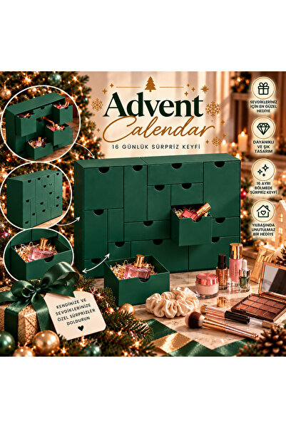GenelTedarik 16 KUTUCUKLU ADVENT CALENDAR ( İÇİ BOŞTUR, PLASTİKTİR)