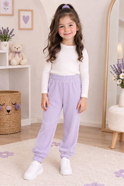 ruhaay Interlock Seasonal Girls' Casual Elastic Waist Pocketless Sweatpants