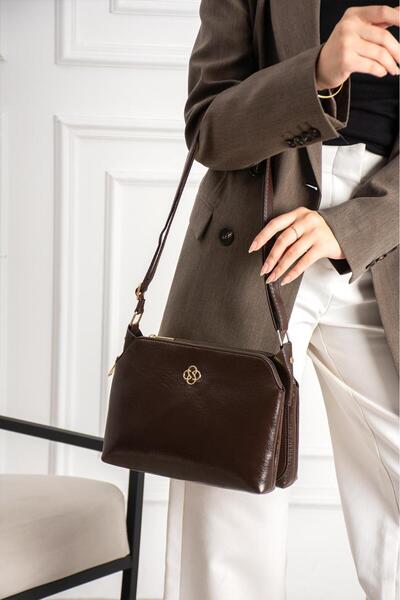 mugalas Klasya Soft Textured Three-Compartment Water-Repellent Shoulder Crossbody Quality Bag