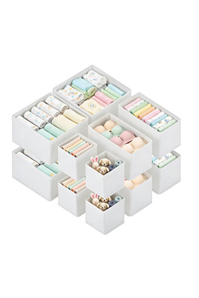 OEM Set 12 cutii de depozitare și organizare, pliabile, cu fermoar – 3 dimens...