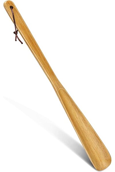 GENERAL Long Handle Shoe Helper, Wooden Shoe Helper Stick, Spoon Shaped Shoe ...