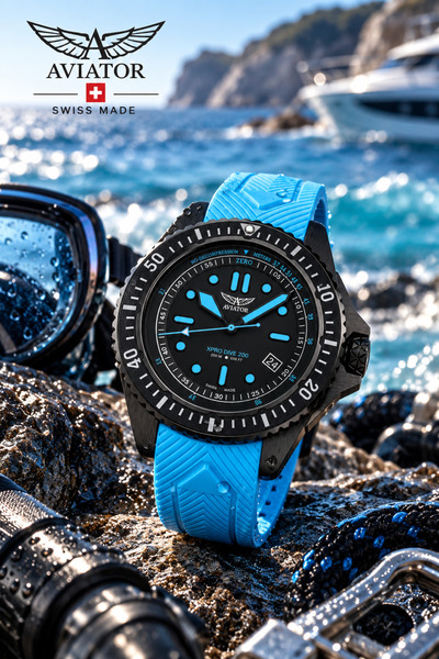 AVIATOR Xpro Dive 200 Men's Wristwatch 42.8 mm Sapphire Glass 20 Atm Dive Wat...