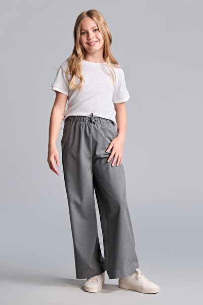 DeFacto Wide Leg Gri Pantolon Kız Çocuk H9663A826AU