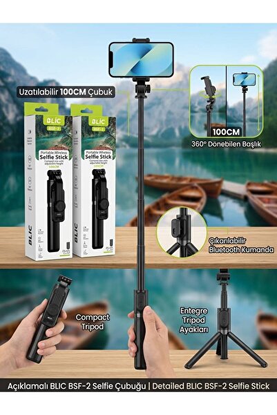 Lisinya Wireless Bluetooth Controlled Portable Selfie Stick -