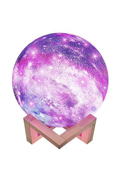 AMAMIA Lampă de veghe 3D în formă de lună cu stele, 7 culori, alimentată cu b...