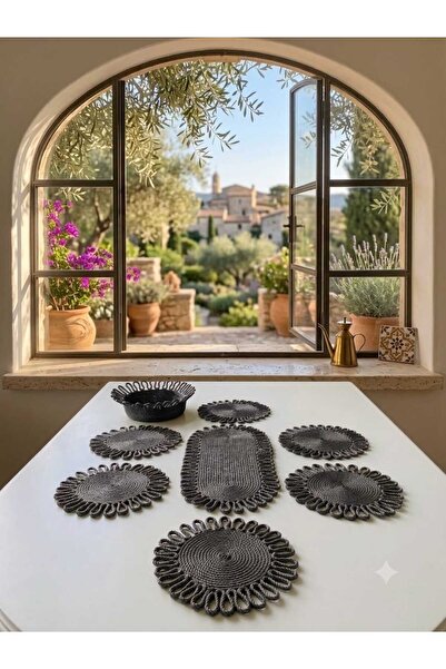 MİNDERHAN American Style Supla Knitted Wicker Bamboo Serving Set