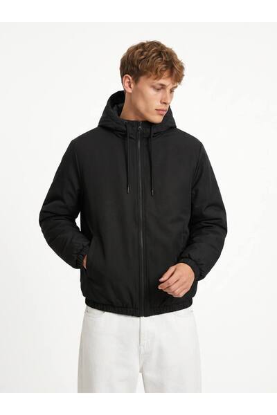 neonstore SU VE RÜZGAR GEÇİRMEZ ERKEK İÇİ KAPİTONE KAPİŞONLU MONT